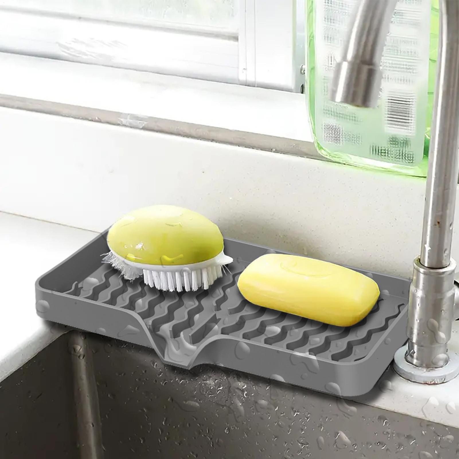 Silicone Tap Washer - แผ่นรองซิลิโคนสำหรับก๊อกน้ำ ถาดรองอ่างล้างจาน ที่วางสบู่ ที่วางฟองน้ำ แผ่นรองกันน้ำกระเด็น แผ่นรองซับน้ำ