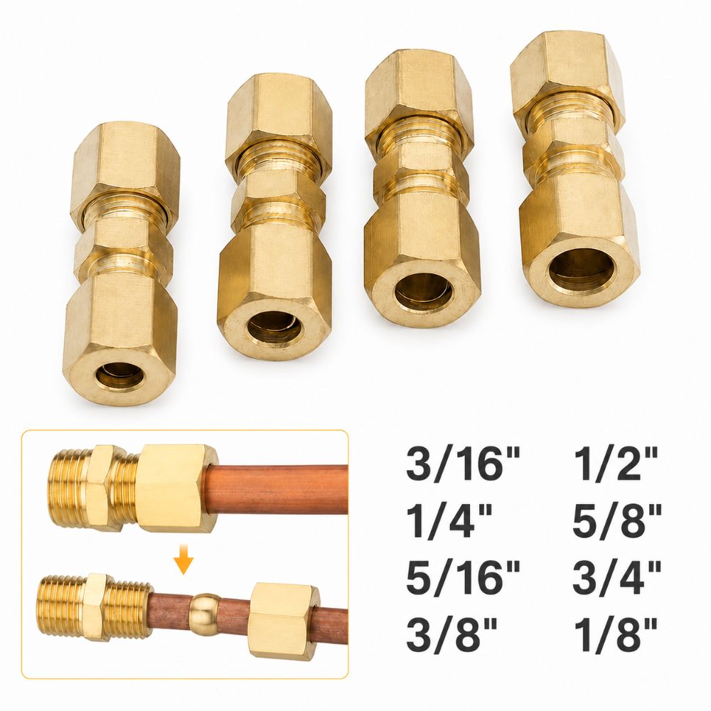 ข้อต่อทองเหลือง ข้อต่อแบบบีบอั - Compression Fitting Brass บทวิจารณ์และราคา